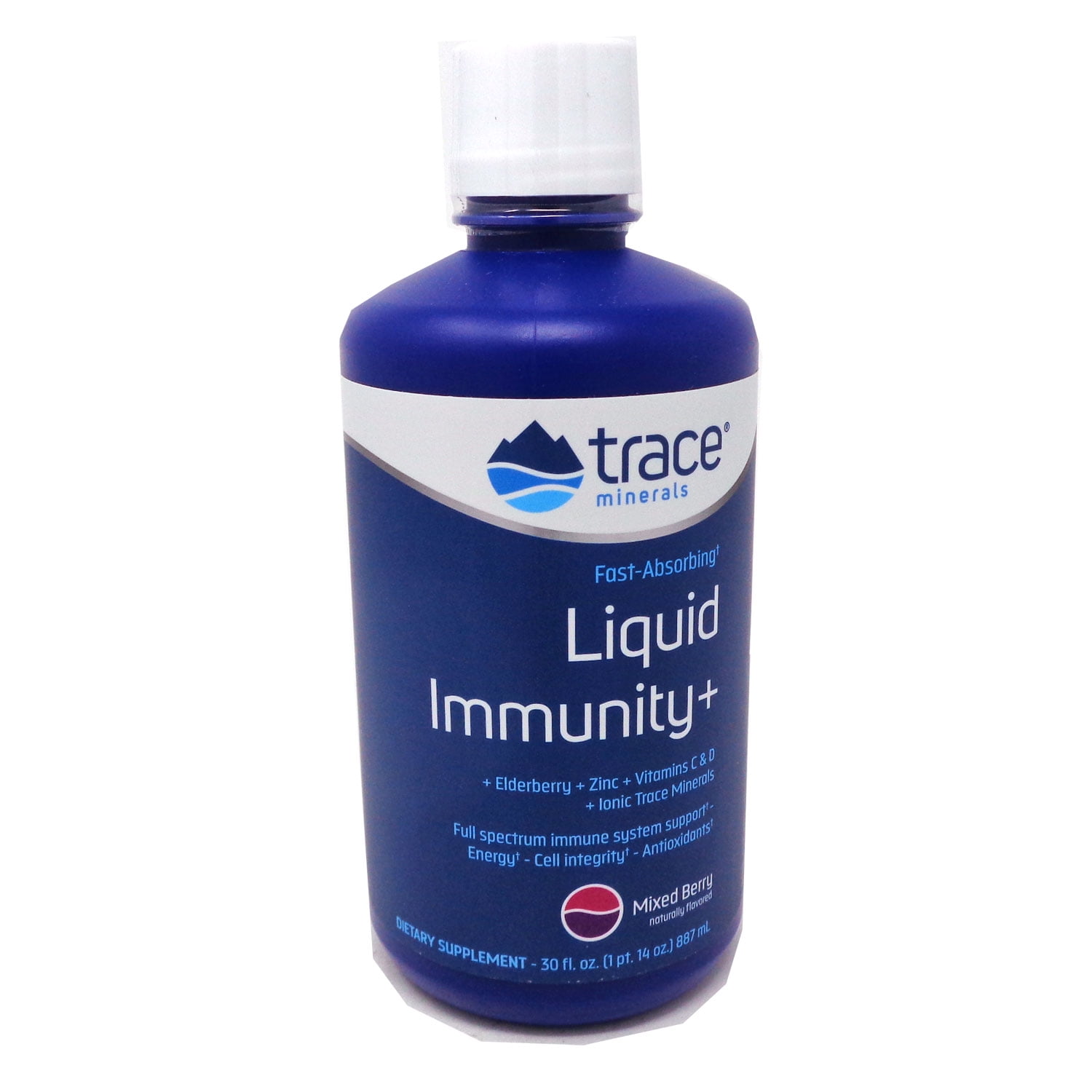 Trace Minerals Liquid Immunity + Mixed Berry Flavor 30 Fluid Ounces