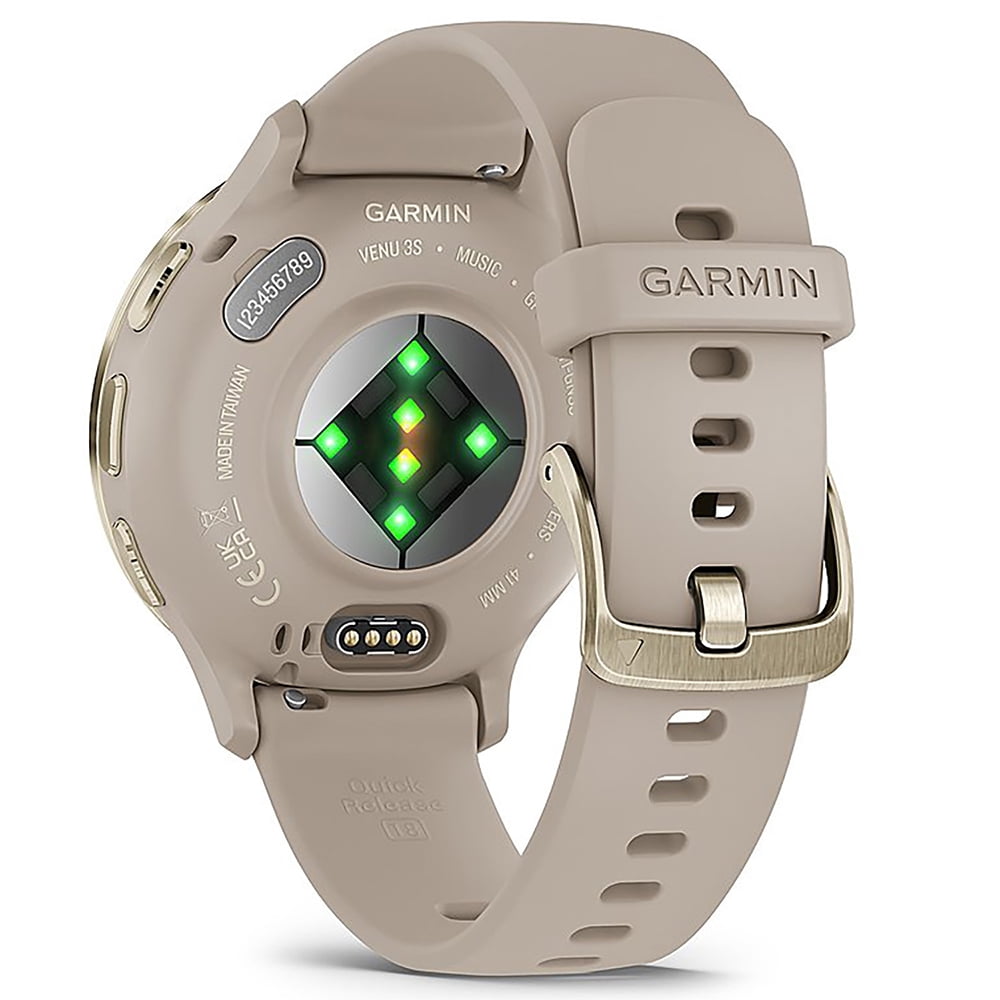 Restored Garmin 010-N2785-02 Venu 3S Health Fitness GPS Smartwatch Soft Gold Bezel / Gray Band 41mm (Refurbished) Bundle with 2 YR CPS Enhanced Protection Pack