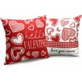 thumbnail image 6 of Valentines Day Throw Pillow Covers 20x20 Set of 2 Red Stripes Love Heart Decorative Pillow Cases Valentine Buffalo Plaid Outdoor Pillowcase for Sofa Couch Home, 6 of 6