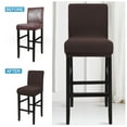 thumbnail image 2 of Unique Bargains Polyester Stretch Bar Stool Covers Elastic Band Mid Back Chair Slipcover Dark Brown 2 Pcs, 2 of 8