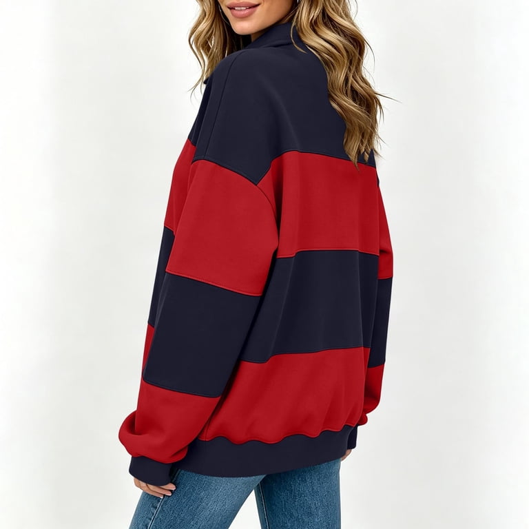 Soft Drop Iroehba Sweatshirt for Women Collared Long Sleeve Relaxed Cut Drop ...