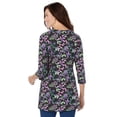 thumbnail image 2 of Woman Within Plus Size Perfect Printed Three-Quarter Sleeve Crewneck Tunic, 2 of 2
