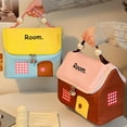 thumbnail image 4 of Colorful Oxford Cloth Cosmetic Storage Box with Unique Small House Design, Layered Storage, Handle for Easy Carry, Suitable for Daily Use, 4 of 8