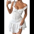 thumbnail image 3 of Tops de Corsé para Mujer, para Salir, con Encaje, de , para Citas Nocturnas, Moda de Otoño, Bonitos Conjuntos Cortos para Fiestas, Clubes, Tirantes. S, 3 of 10