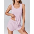 thumbnail image 2 of Ekouaer 2 Pieces Womens Tank Top Pajamas Set Soft Sleepwear Sleeveless Cami and Shorts Summer Loungewear Pjs Set, 2 of 6