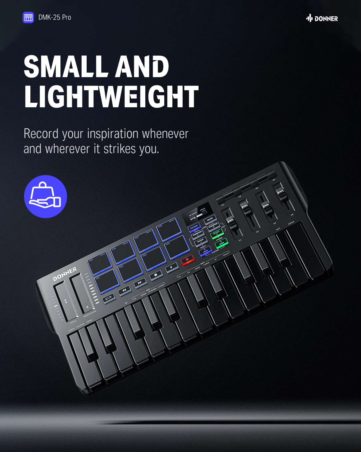 Donner DMK 25 Pro MIDI Keyboard Controller photo 2
