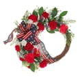 thumbnail image 2 of FastXmas 4th of July Patriotic Wreath for Memorial Day Door Red White Blue Wreath American Flag Truck Front Door Decor Independence Day for Front Door Porch 250th Anniversary Decor,17.7 Inch, 2 of 7