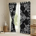 thumbnail image 3 of Manfei Retro Damask Flower Curtains Pack of 2 (42x84 Each),Vintage Floral Curtains Blackout,Black White Bedroom Curtains For Boys,Microfiber Bedroom Decor, 3 of 6