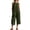 Army Green, variant on Women's Cotton Linen Wide Leg Cropped Overalls Crew Neck Sleeveless Button Down Culotte Jumpsuits with Pockets for Casual Wear