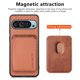 thumbnail image 2 of For Google Pixel 9 / Pixel 9 Pro Case Carbon Fiber Leather Back Cover with Detachable Card Bag - Gre, 2 of 5