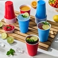 thumbnail image 6 of JOLLY CHEF 100 Pack 16 oz Disposable Plastic Cups, Red and Blue Party Plastic Cups for Parties, Picnics and BBQ, 6 of 7