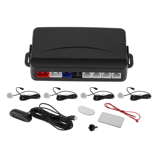 Sistema de Radar de Reversa Universal para Vehículos Auto, Sensores de Estacionamiento Inverso, Detección de Distancia, Tono Plateado, 4 Pcs, Alarma Recordatoria