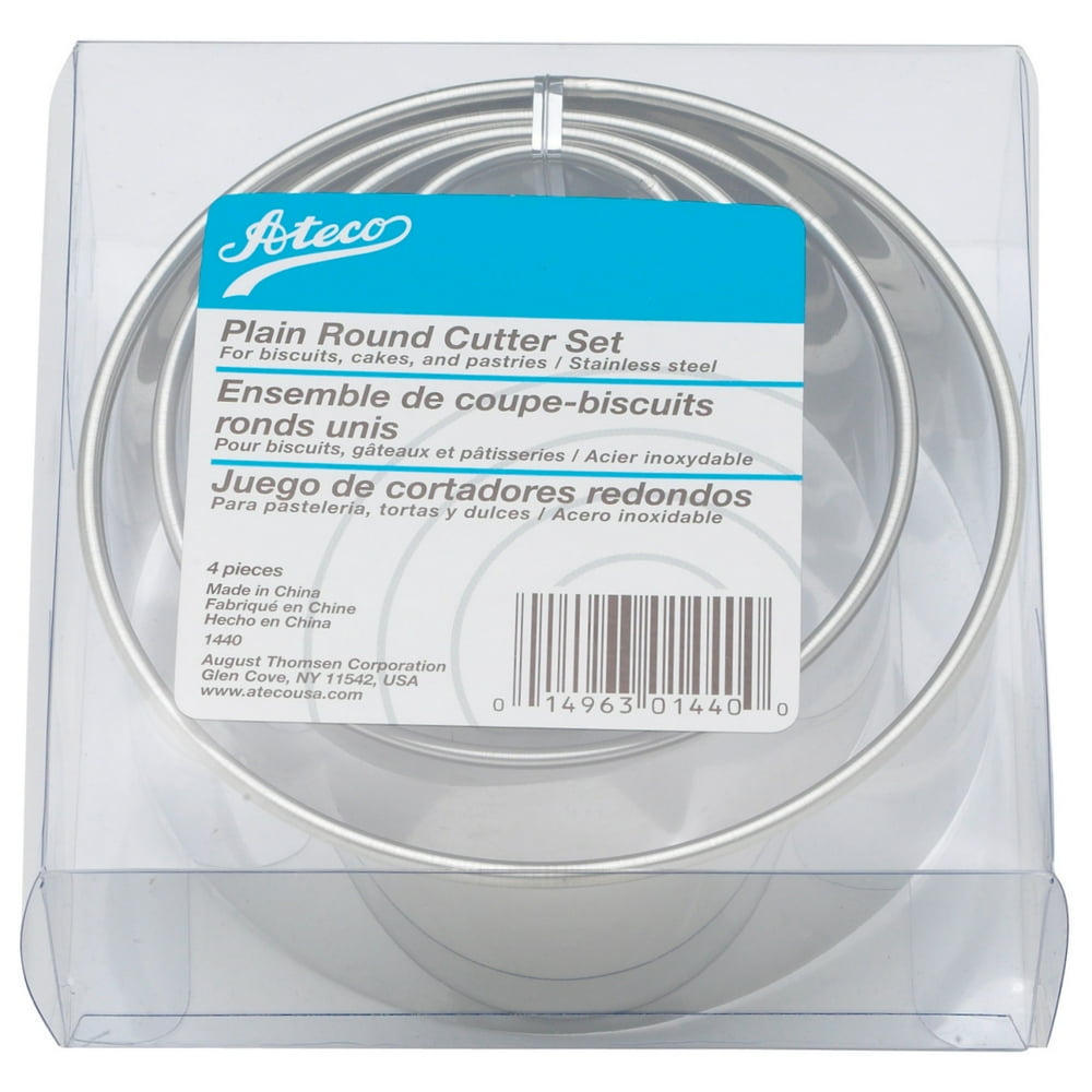 Ateco 4 Piece Stainless Steel Plain Round Cutter Set - Walmart.com