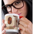 thumbnail image 2 of 3drose, Abstract Art Shapes in Browns, Orange and Cream Colors., 11oz Two-tone Red Mug, 2 of 6