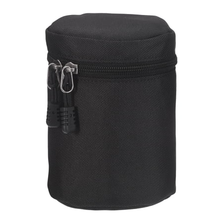 Uxcell Camera Lens Bag (3.3 IDx5.1 H) - Thick Protective Soft Polyester Waterproof Shockproof Camera Lens Pouch for DSLR SLR Black