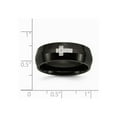 thumbnail image 7 of Stainless Steel Black IP-plated With Diamond Cross Ring Size: 9; for Adults and Teens; for Women and Men, 7 of 7