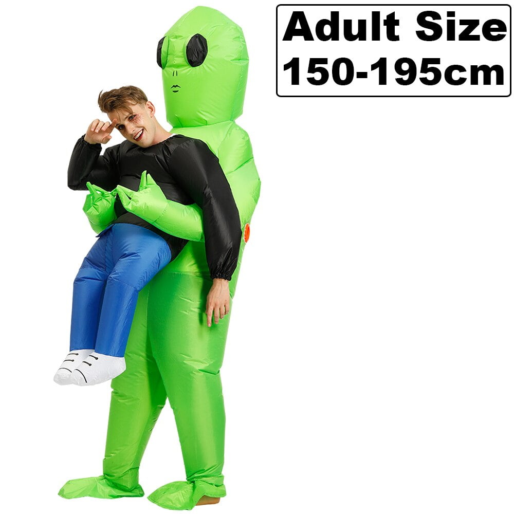 HSCTEK - Disfraz Inflable De Alienígena Para Niños Y Niñas, Disfraz De Secuestro De Alienígenas Para Niños, Disfraz De Halloween Para Niños, Color Verde