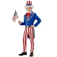 thumbnail image 2 of 4PCS Men's Uncle Sam Costume 4th Of July Costume Halloween Costumes July Fourth Patriotic Party Fancy Dress With Hat, Jacket, Bow Tie, Pants, 2 of 5