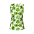 thumbnail image 5 of Xecao Green Kiwi print women's scoop neck, loose-fit workout tank tops for the gym., 5 of 9