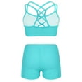 thumbnail image 3 of inhzoy 2PCs Gymnastic Outfits Swimwuit for Girls Racerback Crop Top with Bottoms Activewear Set,Sizes 4-14 Light Green 14, 3 of 8