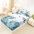 thumbnail image 4 of Erosebridal Watercolor Shark Turtle Twin Sheet Sets,Nautical Marine Animals Bedding For Men Women 3 Pieces, 4 of 6
