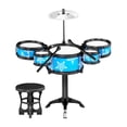 thumbnail image 3 of Simulación de conjuntos de batería que tocan kits de batería rítmica con baquetas Jazz Drum Musical Azul Con Silla, 3 of 8