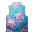 thumbnail image 5 of Binienty Underwater Axolotl Fleece Vest Kids Girls Fluffy Fuzzy Jacket Zip Up Lightweight Warm Winter Vests with Pockets Stand Up Collar Toddler Girls' Outerwear Vests Spring Coats, 5 of 7