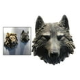 thumbnail image 2 of Animal Tête Mur Sculpture Ornement Résine Statue Main Courbée Sculpture en Résine Pendaison Art Décor Loup, 2 of 6