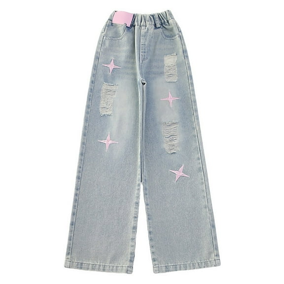 THJRPQJFD Low Rise Jeans Baggy Straight Leg Jeans Toddler Jeans Girls Loose Yoga Pants Cute Kids Clothes Cute Clothes for Teens 4 T Boys Clothing, Light Blue 11-12 Years