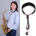 thumbnail image 1 of Sangle Réglable pour Saxophone, Sangle en Cuir avec Crochet en Métal pour Saxophone Alto Tenor Clarinette, 1 of 7