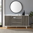 thumbnail image 4 of Contemporary Tray-Top 2-Door Sideboard in Solid White/Slate Gray, 4 of 5