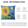 thumbnail image 5 of Leisuo  Square Throw Pillow Covers Abstract Painting of Blue Starry Sky and Sunflowers Pillow Cases Decorative for Home Bedroom Sofa Pillowcases Standard White, 5 of 5