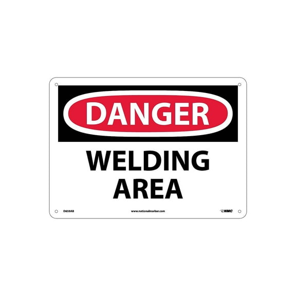 National Marker Welding Area 10X14 .040 Aluminum Danger Sign D659AB