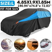 Waterproof SUV Car Cover, Snowproof UV Protection Windproof Outdoor Full Car Cover, Universal Fit for SUV (Fit SUVLength 183-208 inch)
