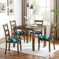 thumbnail image 6 of Teal Gold Marble Seat Covers for Dining Room Chairs Set Of 4,Stretch Printed Washable Chair Seat Cover with Elastic Ties and Button,Removable Waterproof Couch Cushion Covers, 6 of 6