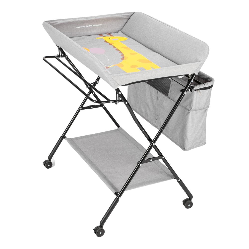 JOYMOR Baby Changing Table Folding Infant Diaper Table w/Basket Wheel