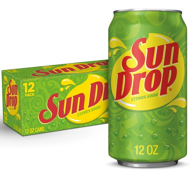 Sun Drop Citrus Soda, 12 fl oz cans, 12 pack