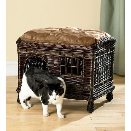 Rattan 2-Tier Cat Bed w/ Washable Pillows - Walmart.com