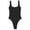 Black, variant on Women Thong Pure Color One Piece Swimsuit Swimming Suit Swimwear Backless Monokini Bodysuit Bathing Suit