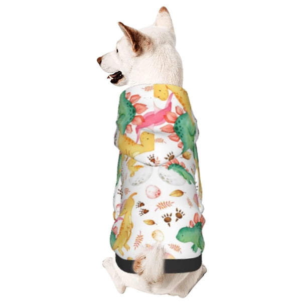 Balery Cute Baby Dinosaurs Sudadera con Capucha para Perros Pequeños – Ropa para Mascotas, Disfraz para Perros y Gatos, Ideal para Fiestas y Cosplay-Large