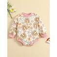 thumbnail image 2 of Bagilaanoe Newborn Baby Girl Boy Oversized Romper Sweatshirt Long Sleeve Bodysuit Rainbow / Floral Print Pullover 6M 12M 18M 24M Fall Tops, 2 of 9