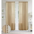 thumbnail image 2 of Pom-Pom Tassel Window Drapes, (Set of 2) Multipurpose Sheer Curtains, 60 X 84, Tan, 2 of 5