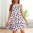 thumbnail image 2 of YOUYEDIAN Independence Day Girls Dresses Size 10-12 4th Of July Sleeveless Dress 2025 Summer Cute Sun Dress Plain Stars Striped Midi Dress,Vermilion 4-5 Years, 2 of 6