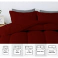 thumbnail image 3 of D.N.G. BEDDINGS 5 Piece Luxury Straight Line Pattern Comforter Set, Premium Super Soft, 800 Thread Count, 100% Egyptian Cotton, King/California King Size Burgundy Solid Color, 3 of 6