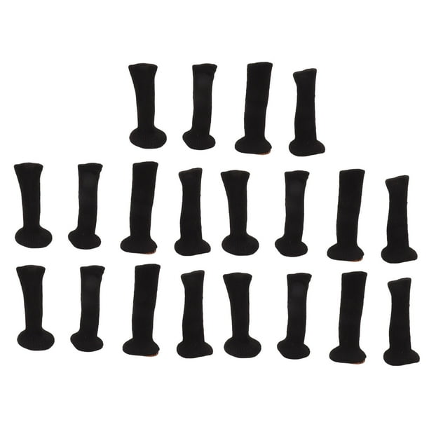 20 fundas protectoras para patas de mesa, de fieltro, de silicona gruesa, para muebles, sillas, color negro puro