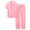 Baby Pink (Short Sleeves & Pants Set), variant on Beezizac Satin Pajamas for Girls - Pink Cute Silky Short Sleeves & Pants Sleepwear PJ Set Size 10