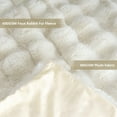 thumbnail image 6 of Cozylore Faux Fur Throw Blanket for Bed Luxury Fluffy Thick Bubble Blanket Warm Cozy Throw for Bedroom Living Room, 90" x 90", Cream, 6 of 6