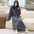 thumbnail image 2 of Women‘s Coral Velvet Robe Long Plush Bathrobe Extra Thick Warm Sleepwear Cozy Loungewear One Size, 2 of 4
