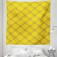 thumbnail image 1 of Yellow Damask Tapestry, Vintage Flourishing Swirly Flowers Spring Theme Romantic Pattern, Fabric Wall Hanging Decor for Bedroom Living Room Dorm, 5 Sizes, Yellow Brown and White, by Ambesonne, 1 of 1