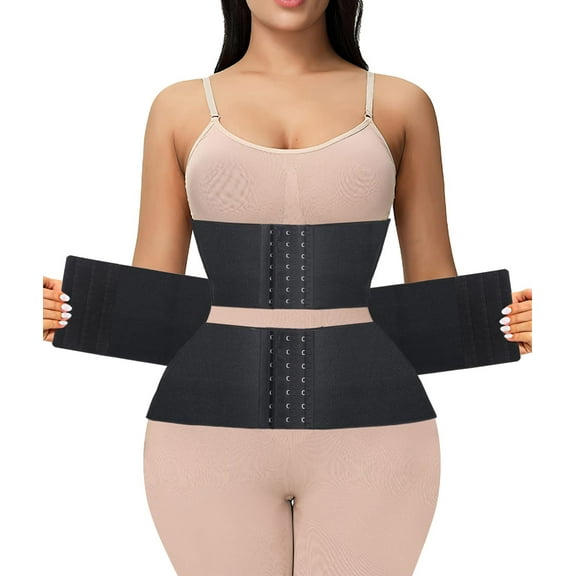 2022 New Style Upgraded Waist Trainer for Women Lower Belly Fat Body Shaper Plus Size Corset Waist Trimmer for Women Under Clothes, Hourglass Postpartum Belly Slimming Band for Workout Yoga Gym Hook